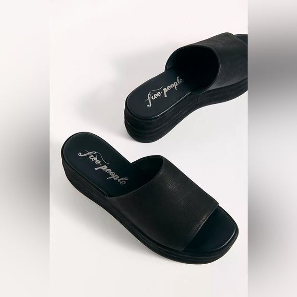🌻🆕FREE PEOPLE Harbor Flatform Sandals-Black-Size 8 - Picture 8 of 16
